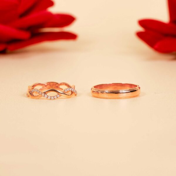 Cincin kawin berlian eropa model Phoebe Couple Ring