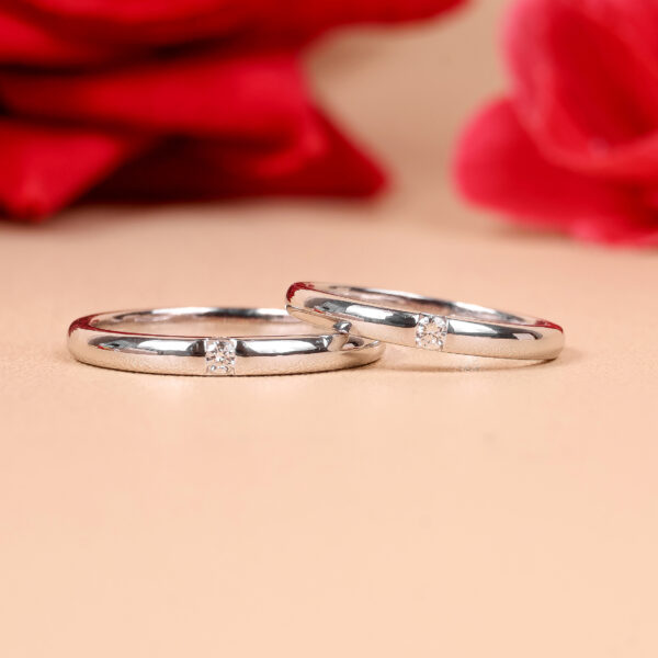 Cincin kawin berlian eropa model Gemini couple ring